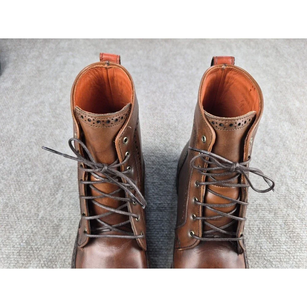 Allen Edmonds Dalton Boots Men Sz 9.5D Brown Wingtip Handmade in USA Shoe Tree